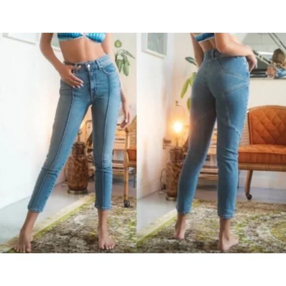 Revice Womens Venus Crop High Waist Star Butt Denim Skinny Leg Jeans Size 24 - Picture 1 of 7